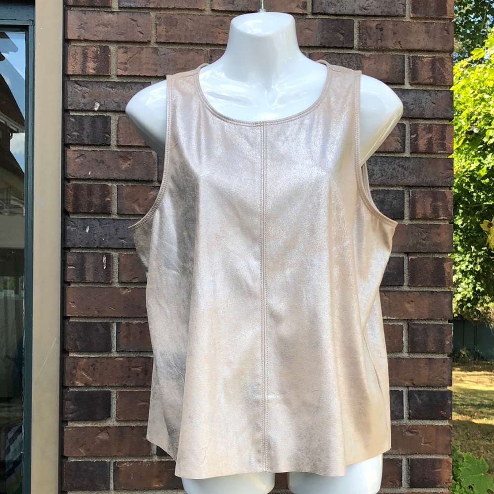 Shimmering Beige Sleeveless Top